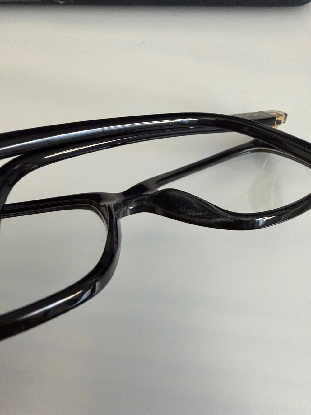 Michael Kors Black Rectangular Optical Glasses with Gold Detail